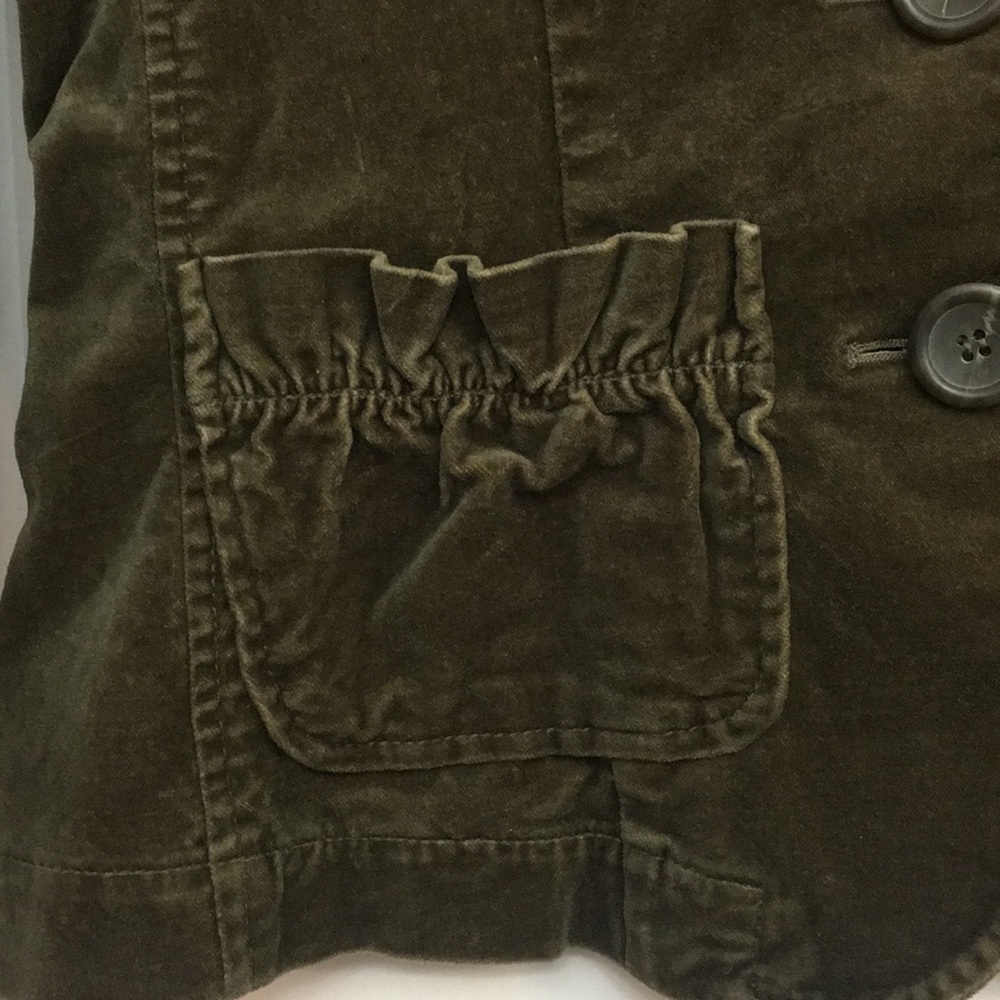 Olive Green Velour Jacket - Picture 2 of 10